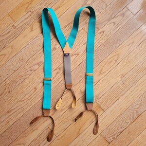 Albert Thurston Suspenders Braces Teal Leather Ends Made in England
